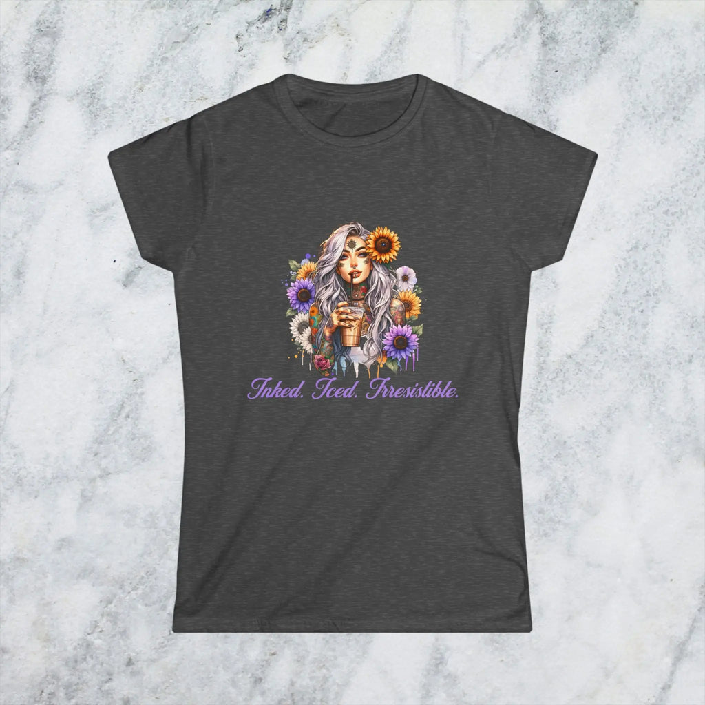 Irresistible Tshirt - Sunflower Tattoo Woman Coffee Tee Printify