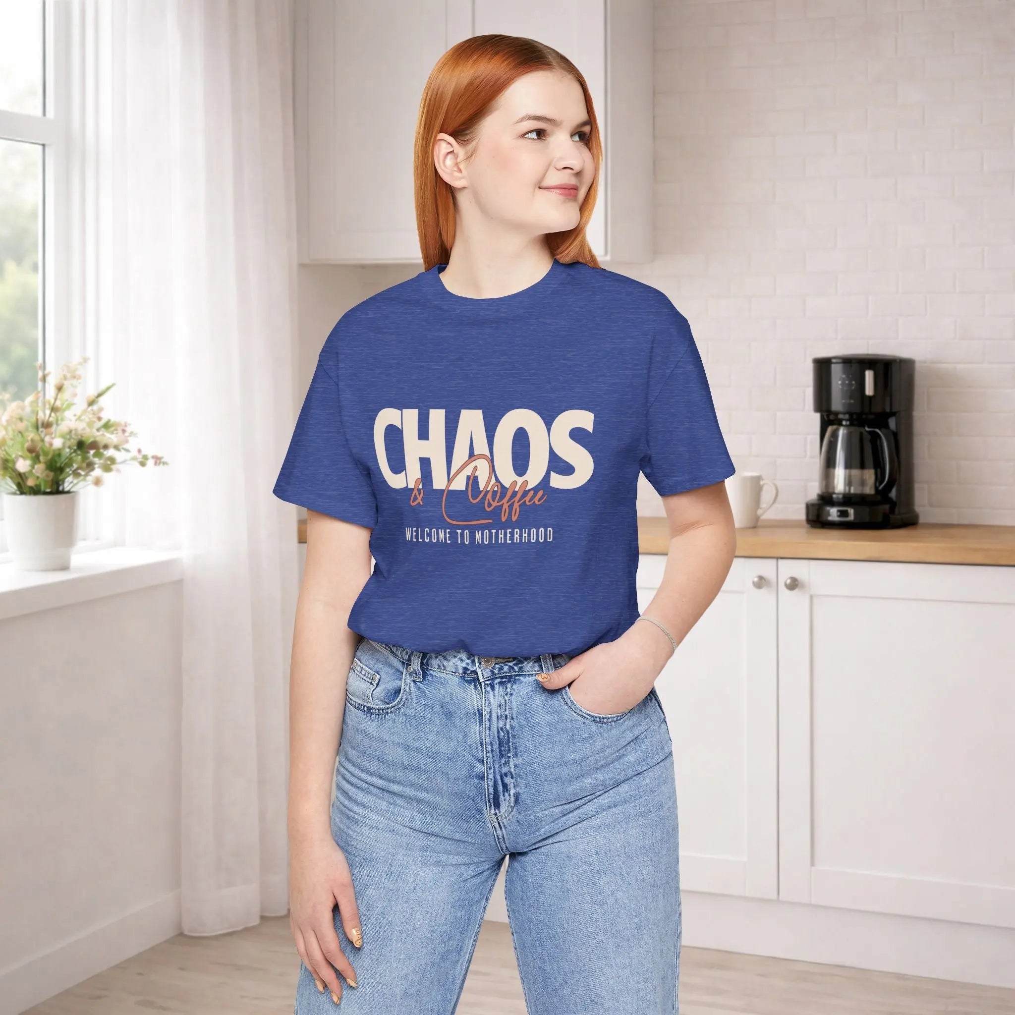 Chaos & Coffee Tee — 'Welcome to Motherhood' Graphic Shirt Printify