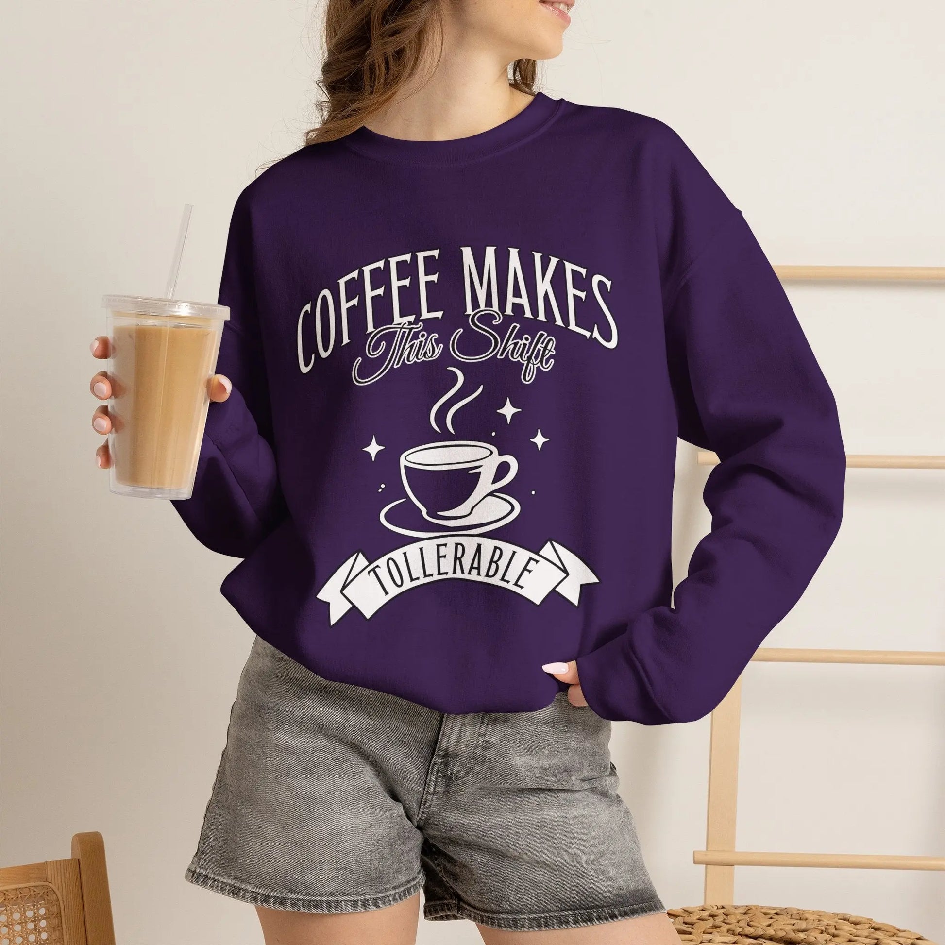 Coffee Makes This Shift Tolerable Sweatshirt Printify