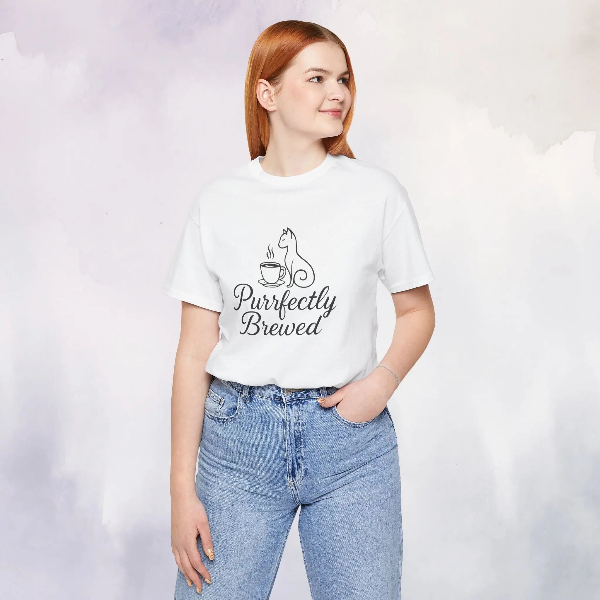 Purrfectly Brewed Cat Coffee Tee Printify