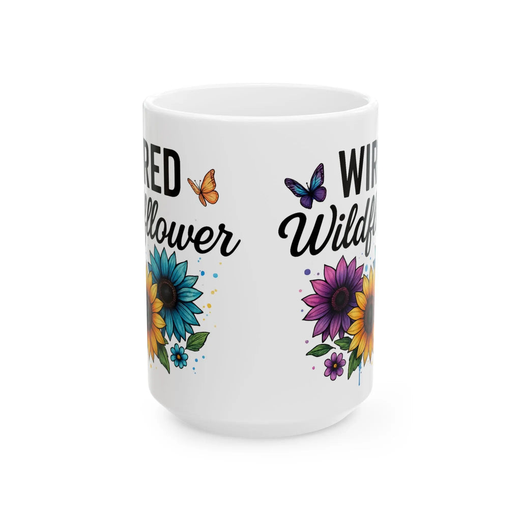 Wired Wildflower Mug - 15oz Ceramic Coffee Cup Printify