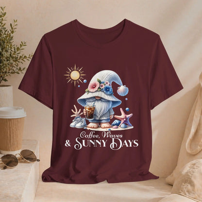 Sunny Days Gnome Coffee T-shirt Printify