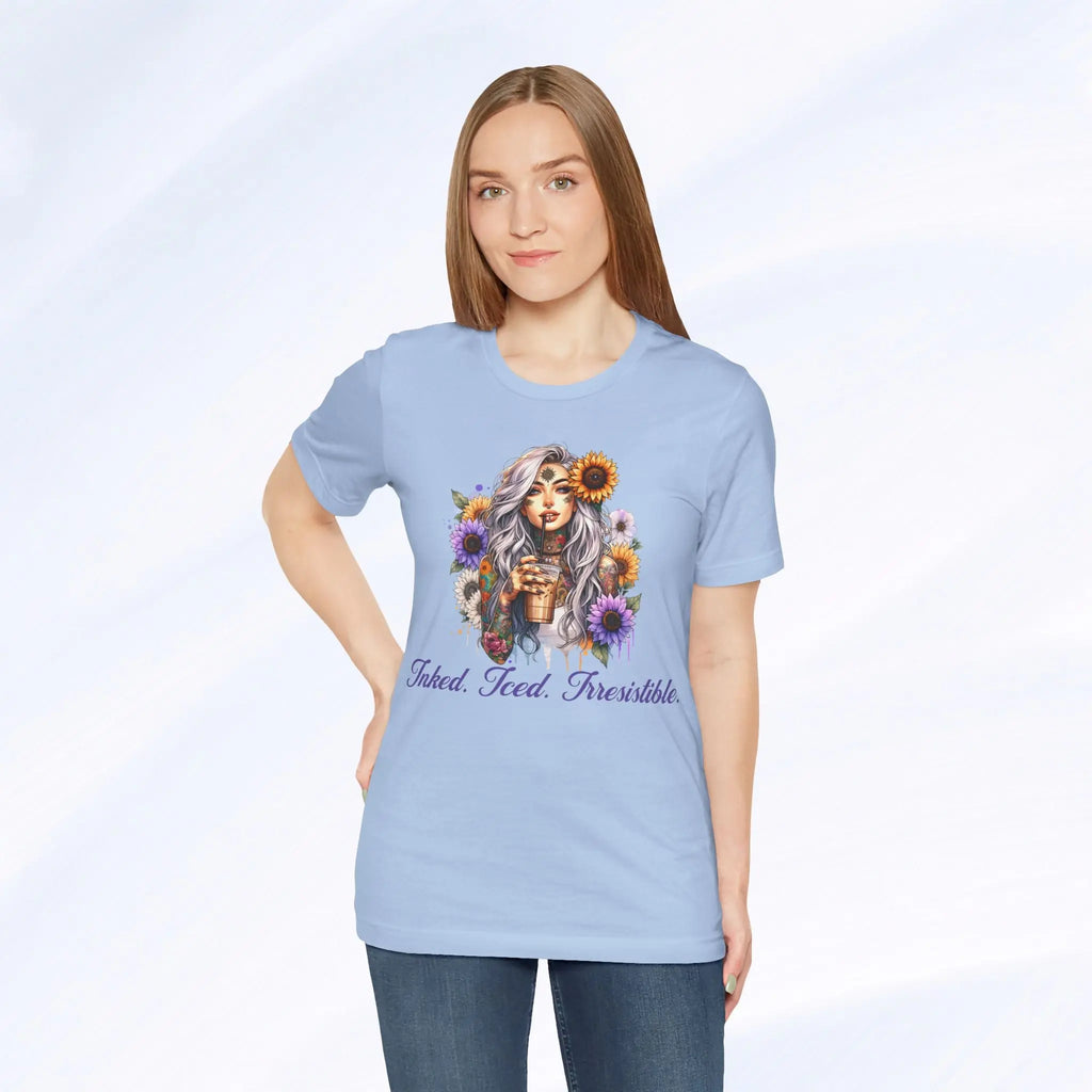 Iced Inked Floral T-shirt Printify