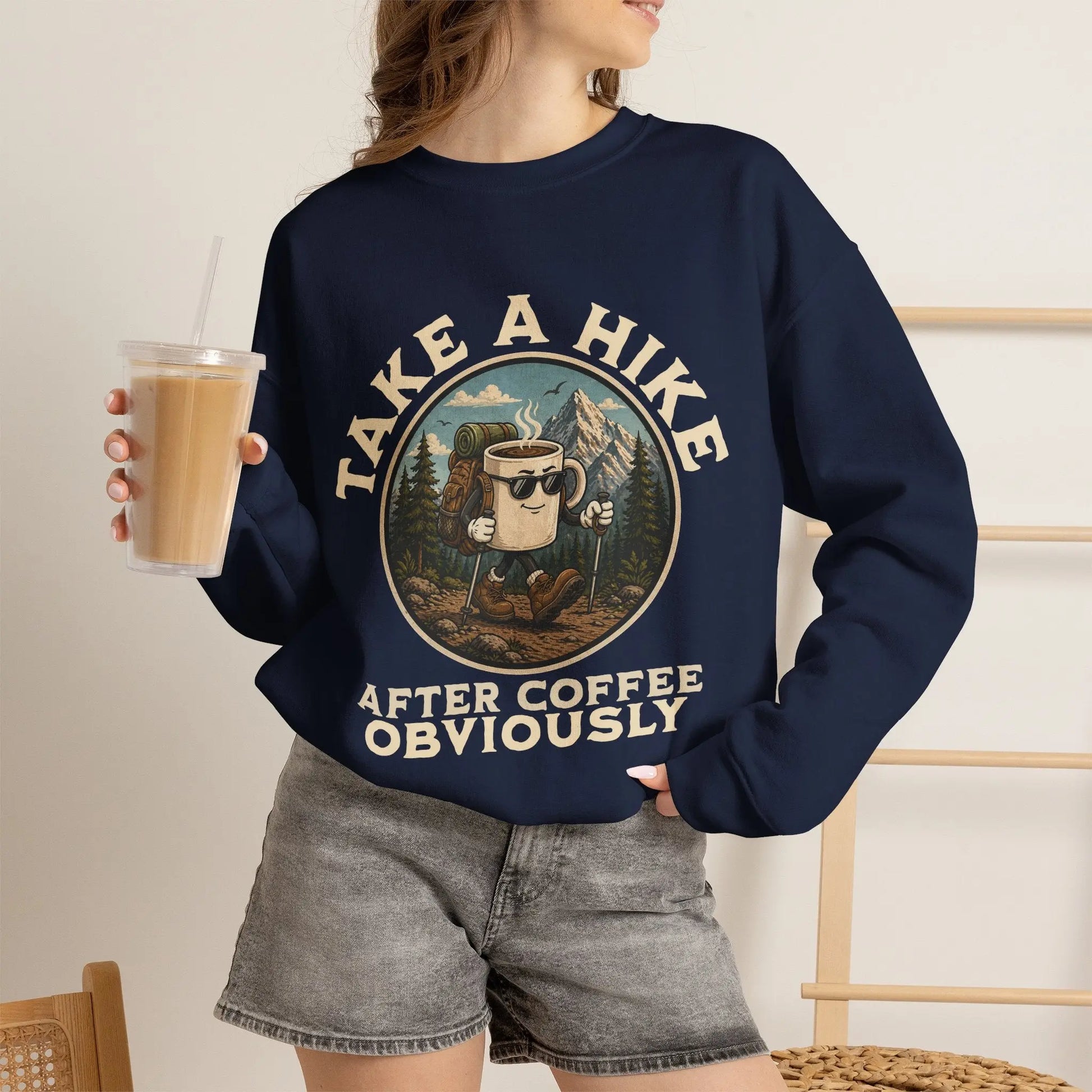 Take a Hike Coffee Sweatshirt Printify