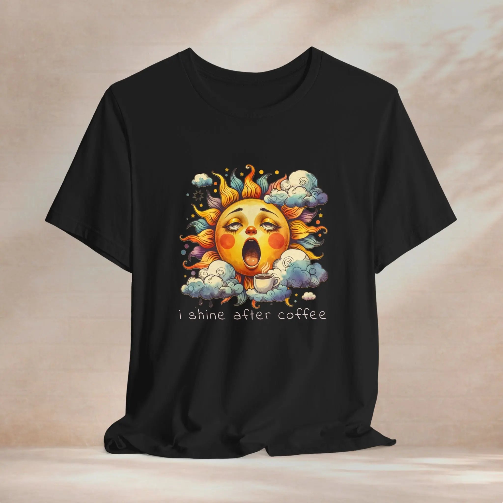 Shine After Coffee T-Shirt — Sun Graphic Tee Printify