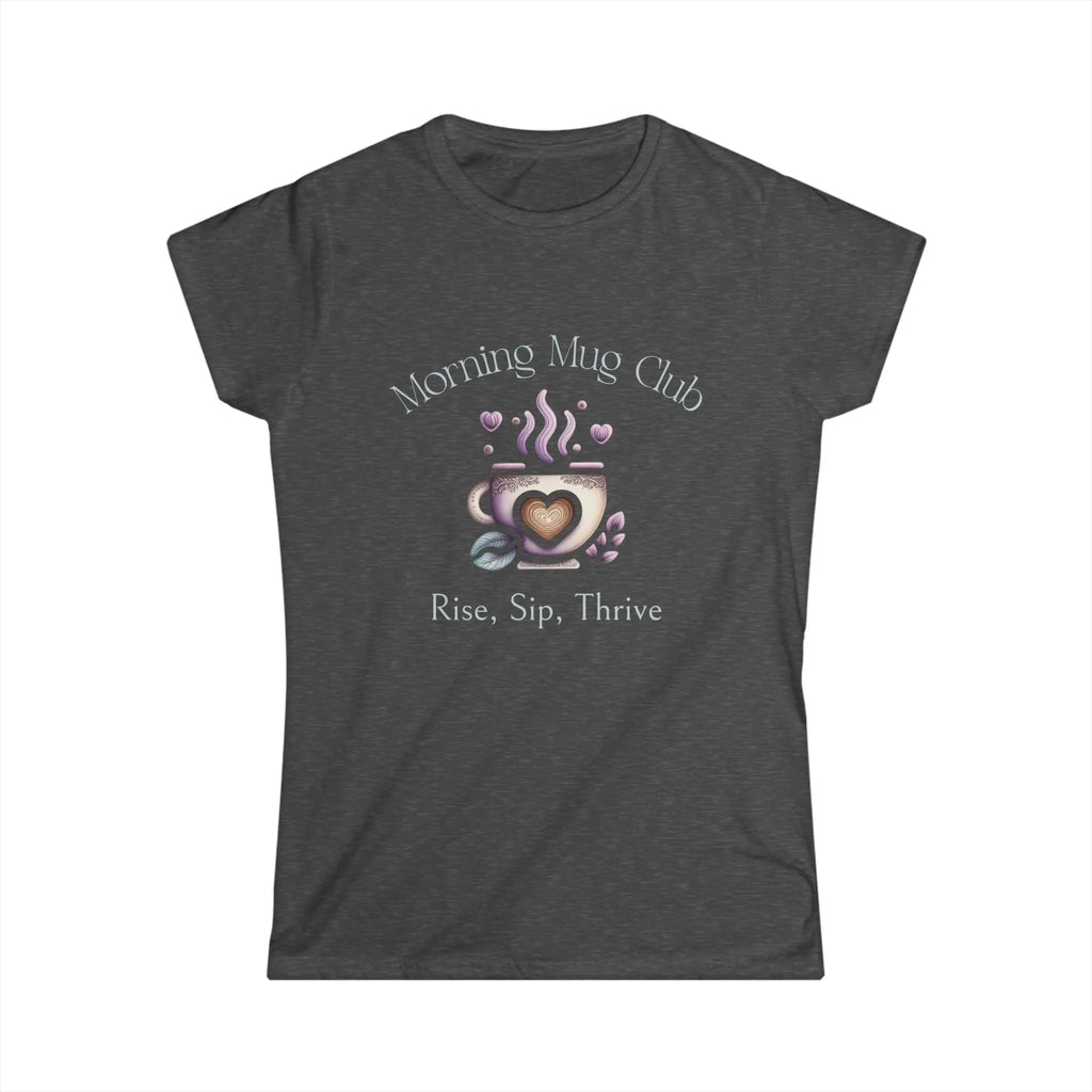 Rise Sip Thrive Tshirt - Morning Mug Club - Boho Style Coffee Mug Tee Printify