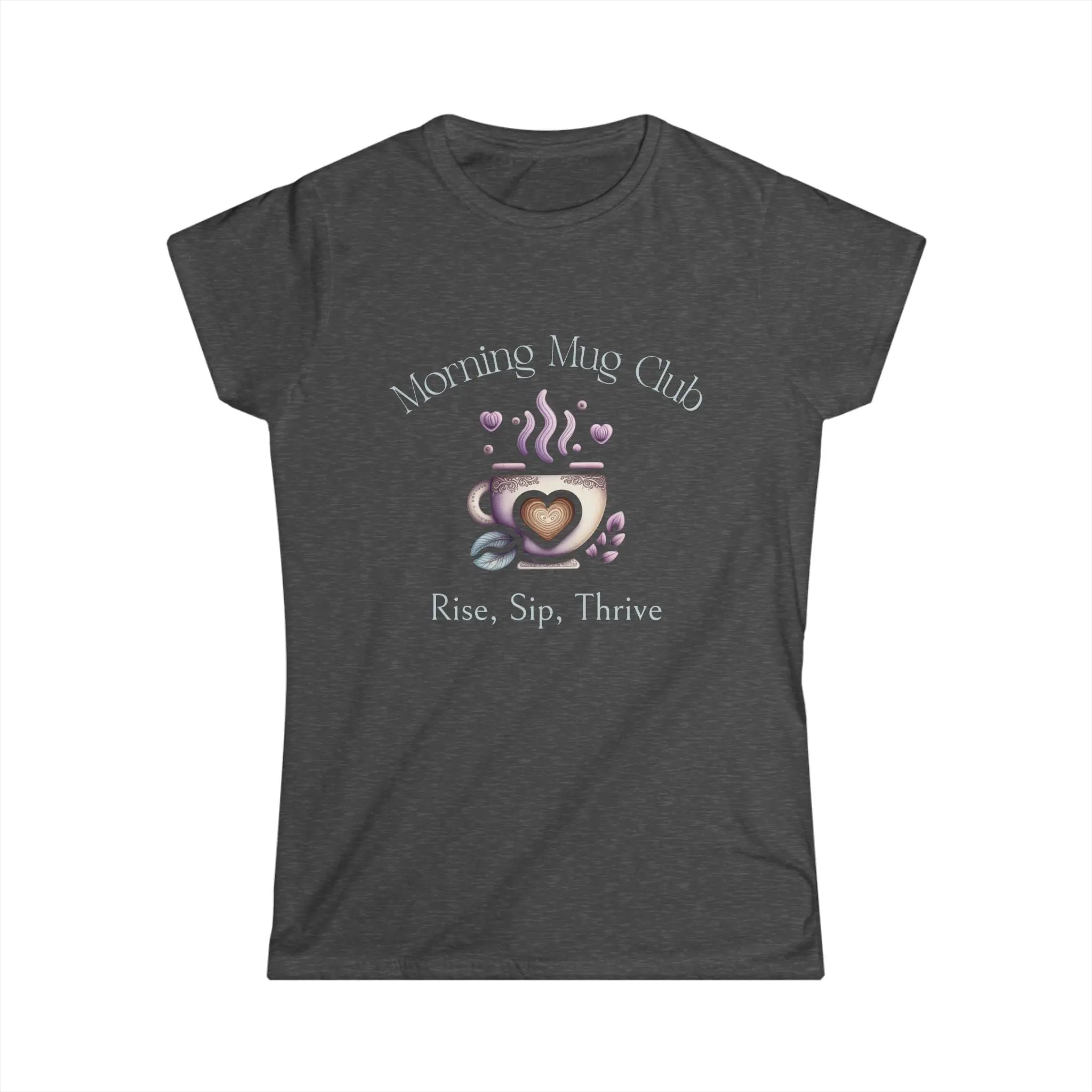 Rise Sip Thrive Tshirt - Morning Mug Club - Boho Style Coffee Mug Tee Printify