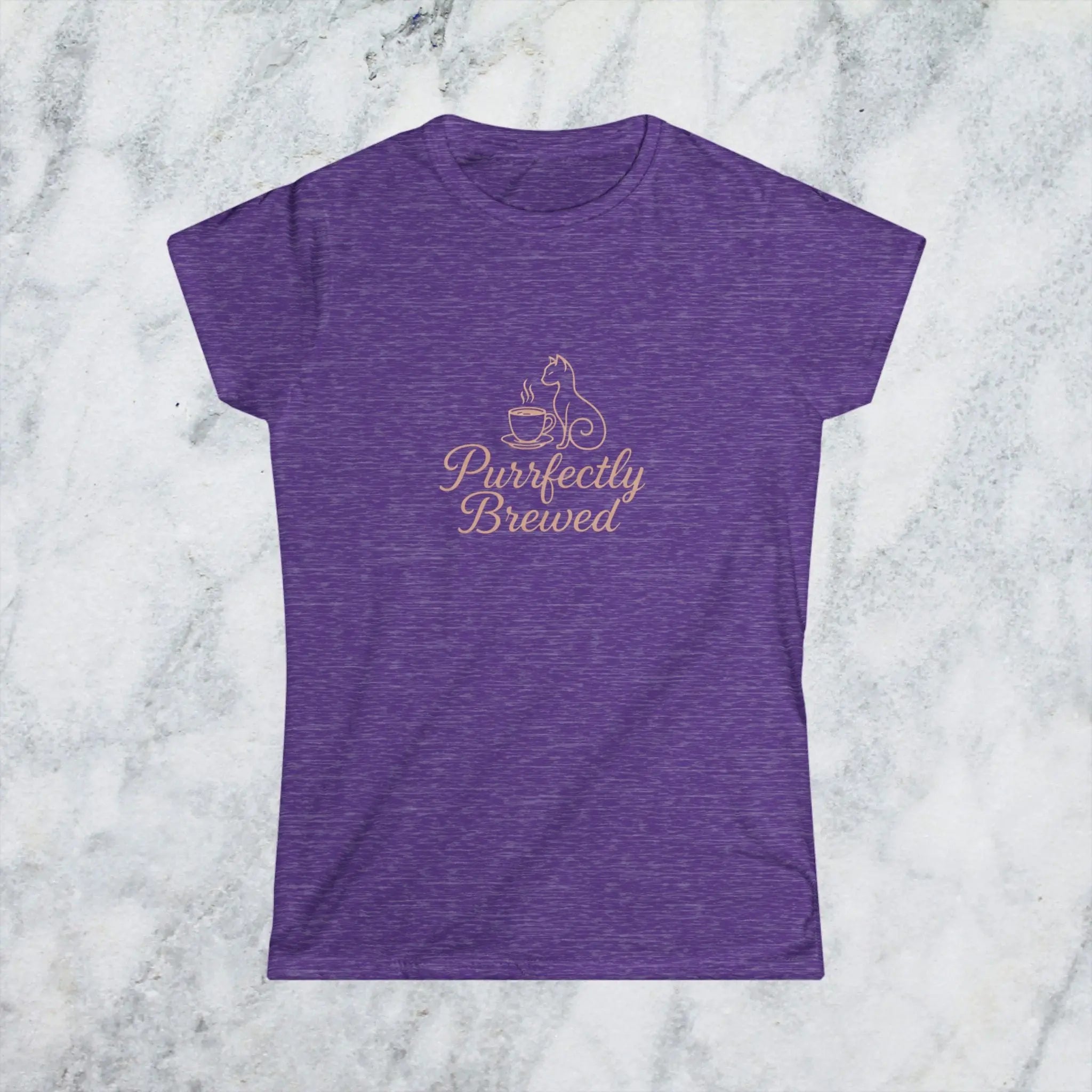 Purrfectly Brewed Tee — Women's Cat Coffee Lovers Shirt Printify
