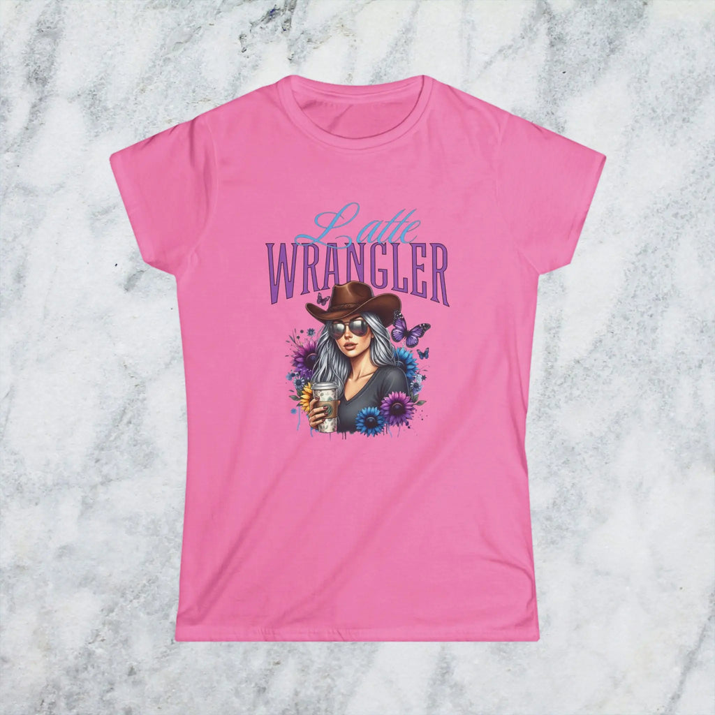 Latte Wrangler Women's Tee — Sunflower Cowboy Coffee Graphic Printify