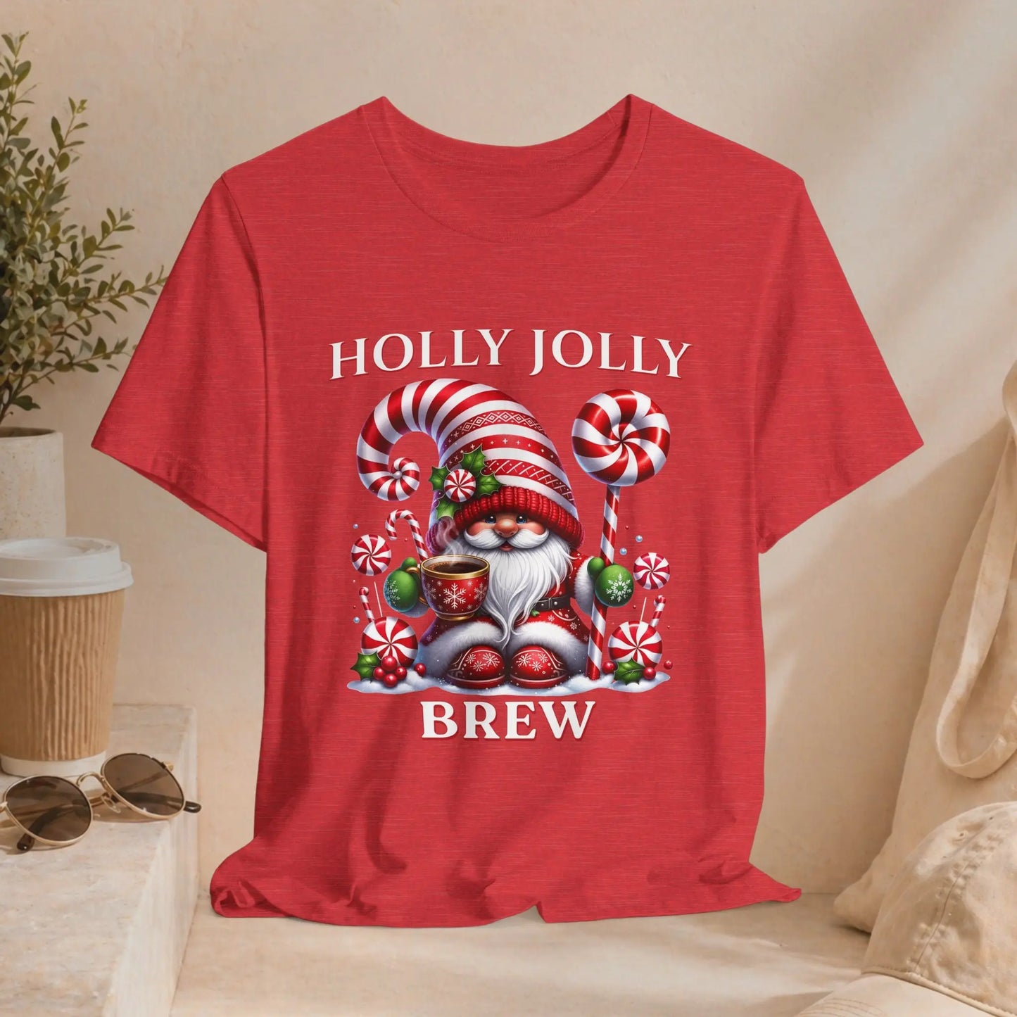Holly Jolly Brew Christmas Tee Printify