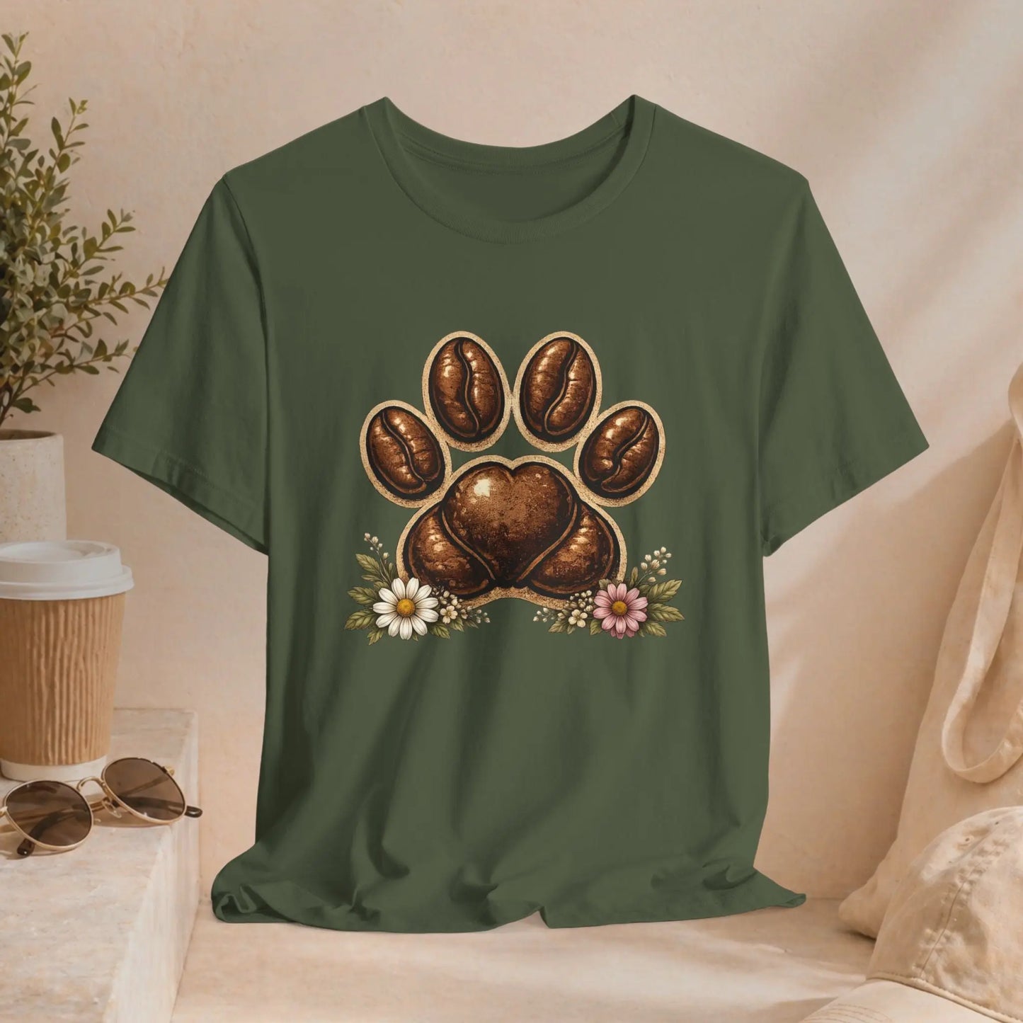 Coffee Paw T-Shirt Printify