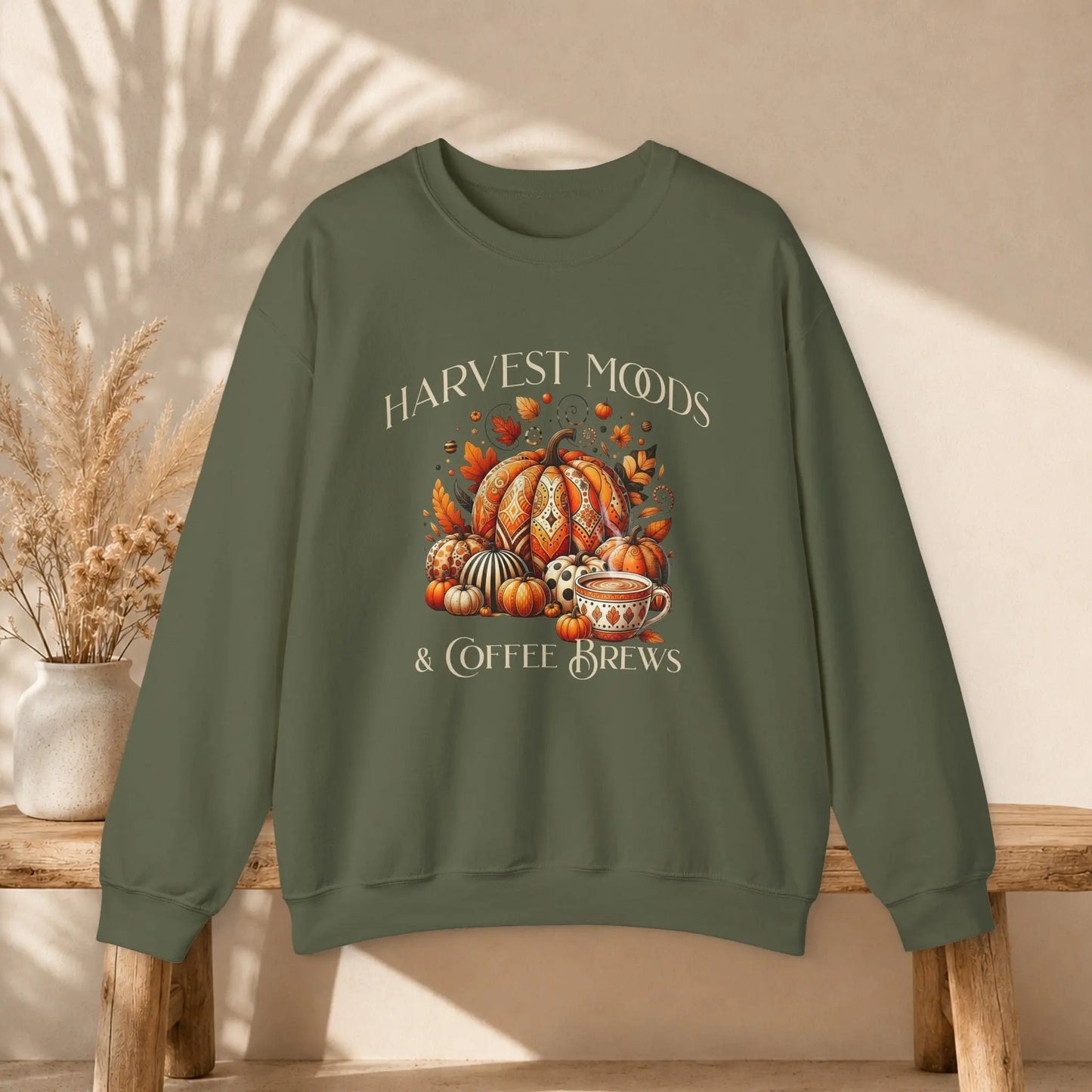 Harvest Moods & Coffee Brews Sweatshirt Printify