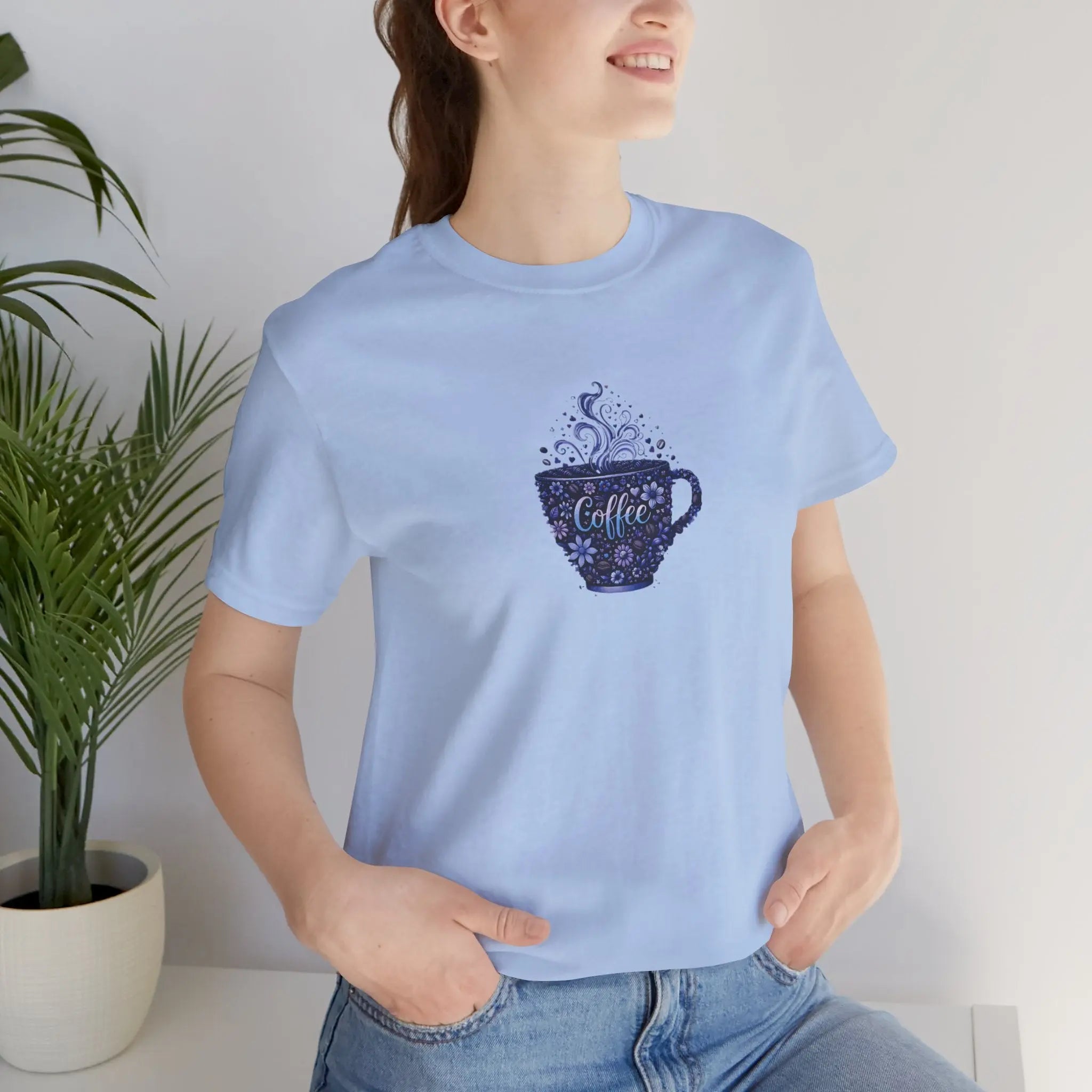 Coffee Cup Floral Tee — Cozy Café Graphic T-Shirt Printify