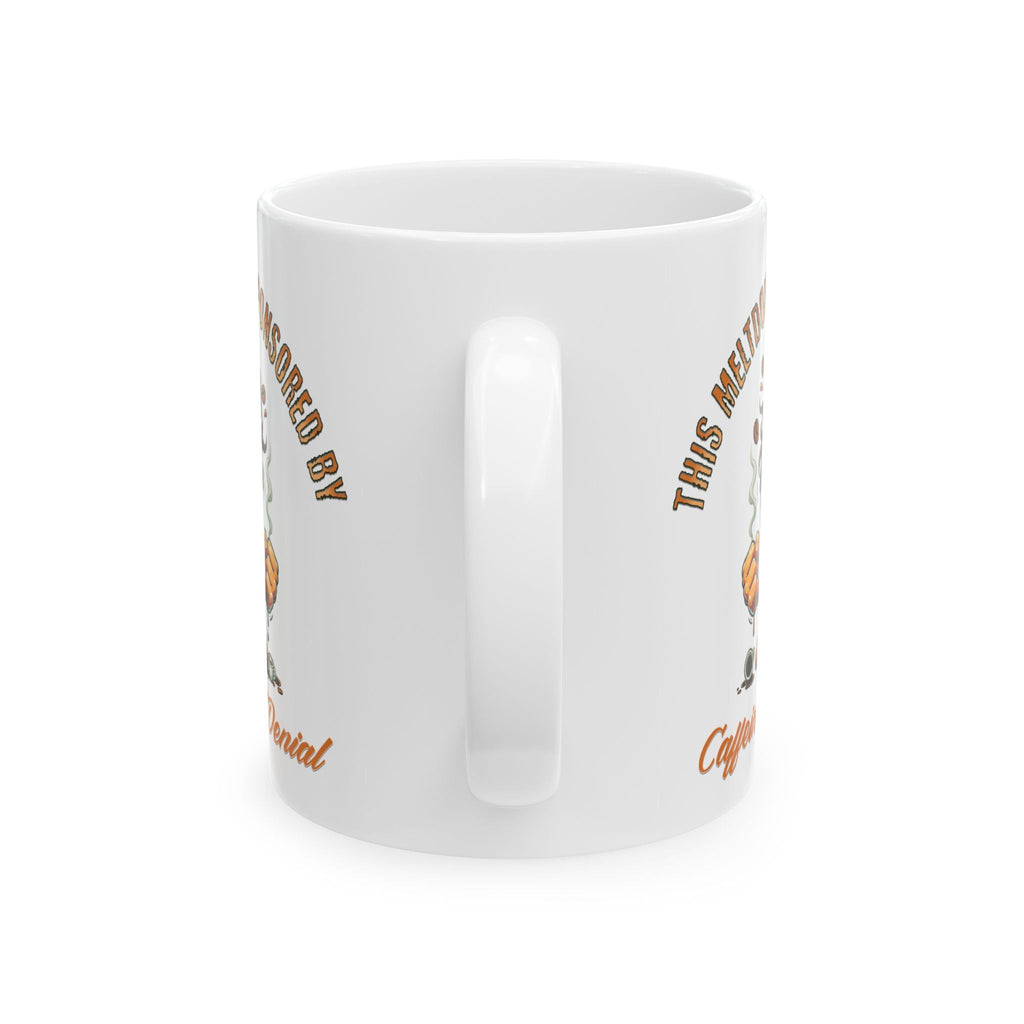 Caffeine and Denial Ceramic Coffee Mug Printify
