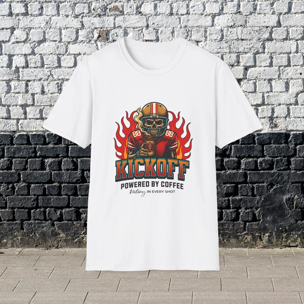 Kickoff Powered by Coffee T-Shirt Printify