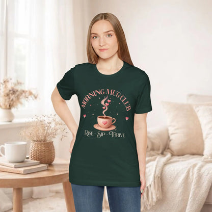 Morning Mug Club Tee — “Rise • Sip • Thrive” - Boldly Bitter Company
