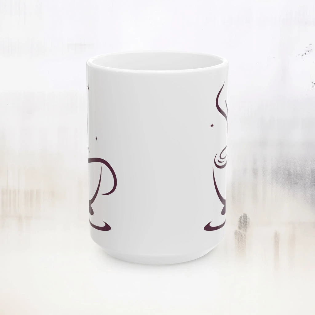 Line Art Coffee Mug — Minimalist Steaming Cup Illustration - Boldly Bitter Company