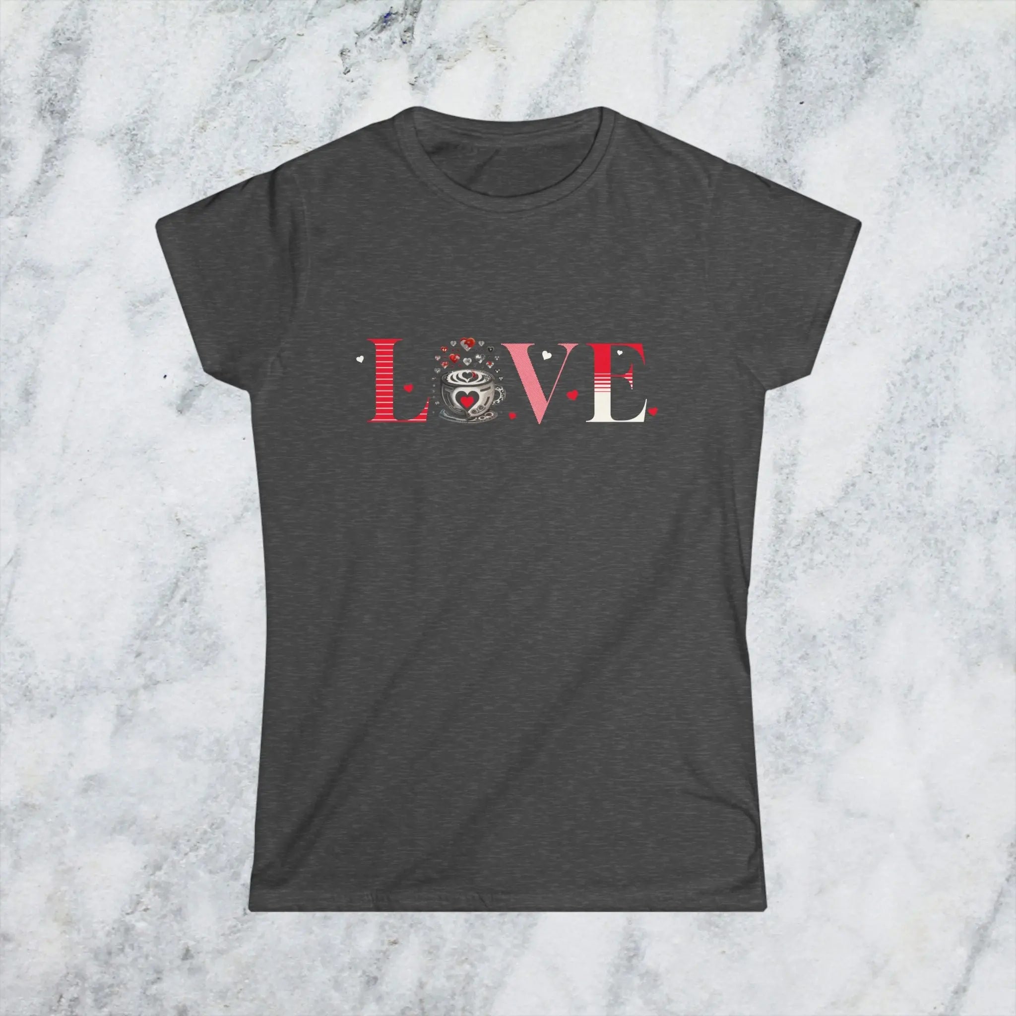 Coffee Love T-Shirt – “LOVE” with Coffee Cup Design - Boldly Bitter Company