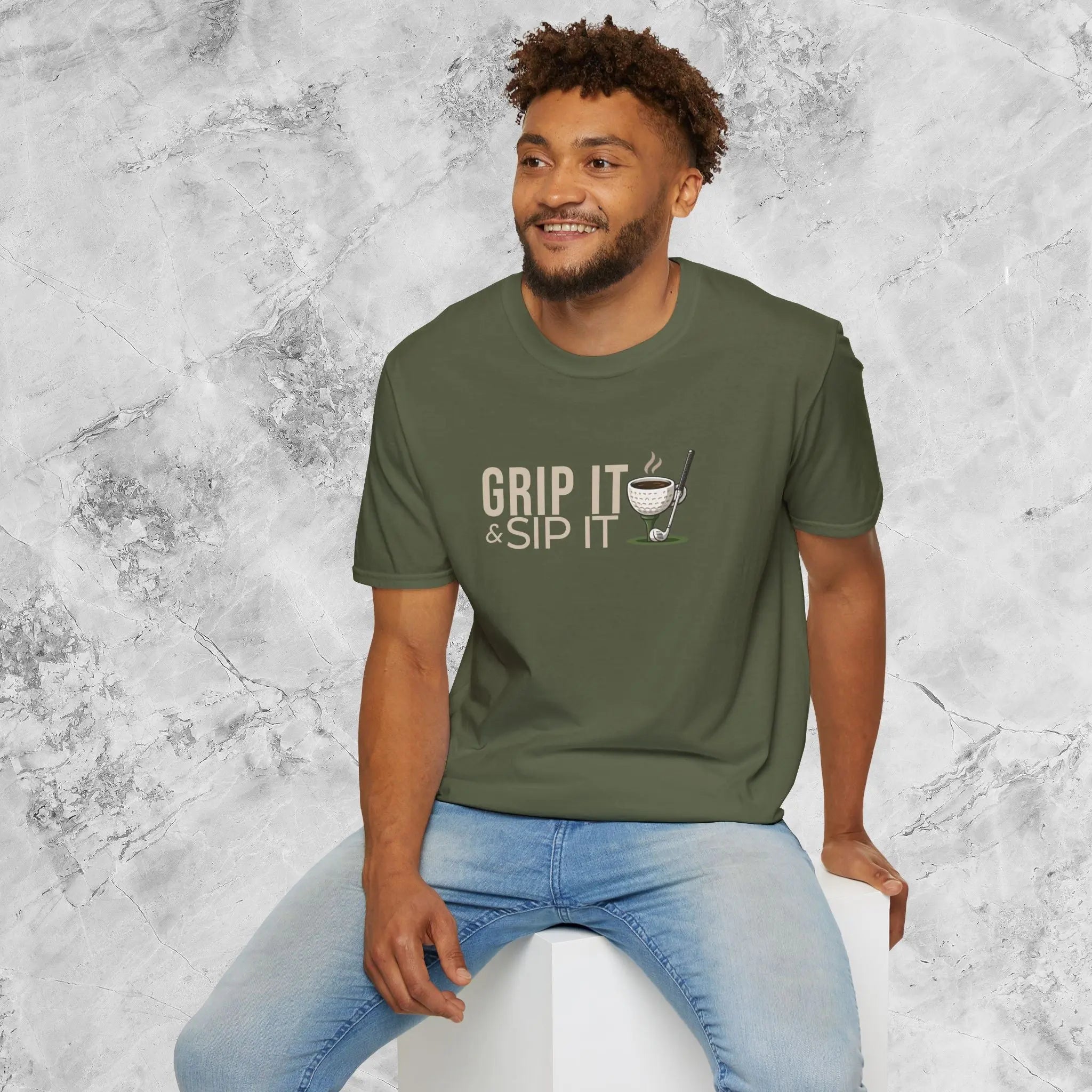 Grip It Sip It T-Shirt Printify