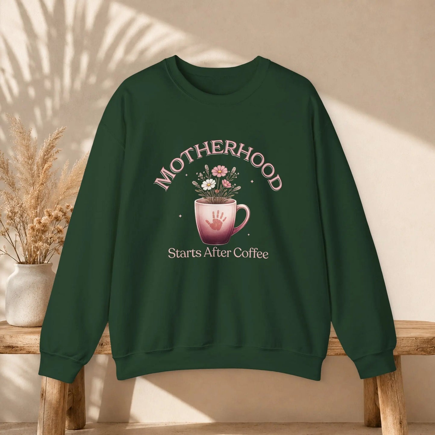 Motherhood Starts After Coffee Sweatshirt Printify