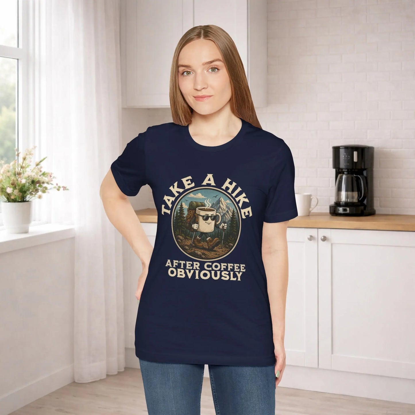 Take a Hike Coffee Tee — "After Coffee Obviously" Coffee Cup Outdoor Hiking T-Shirt Printify