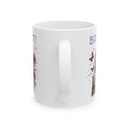 Brew It! Ceramic Mug - Motivational Coffee Cup, Gift for Her, Floral Design, Home or Office Decor, Tea Lover's Gift Printify