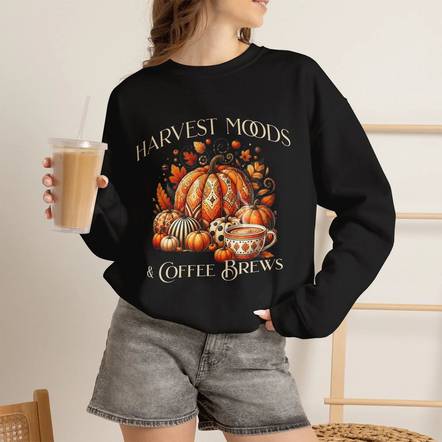 Harvest Moods & Coffee Brews Sweatshirt Printify