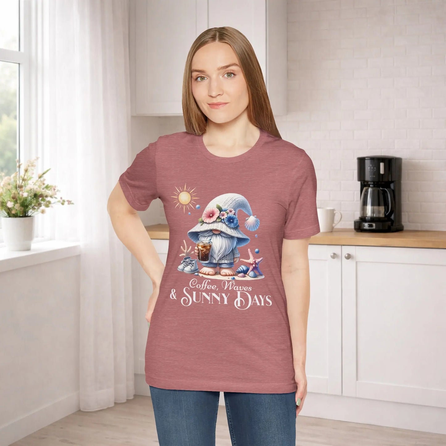 Sunny Days Gnome Coffee T-shirt Printify
