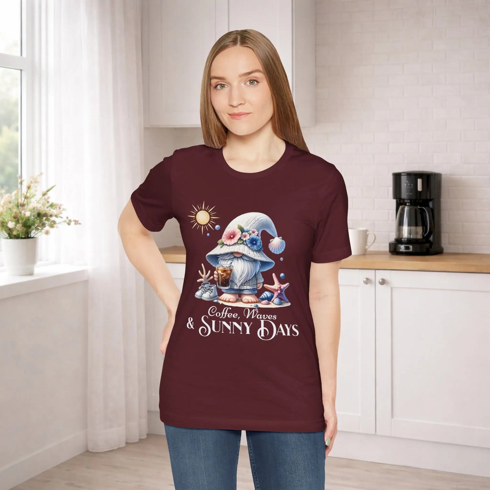 Sunny Days Gnome Coffee T-shirt Printify