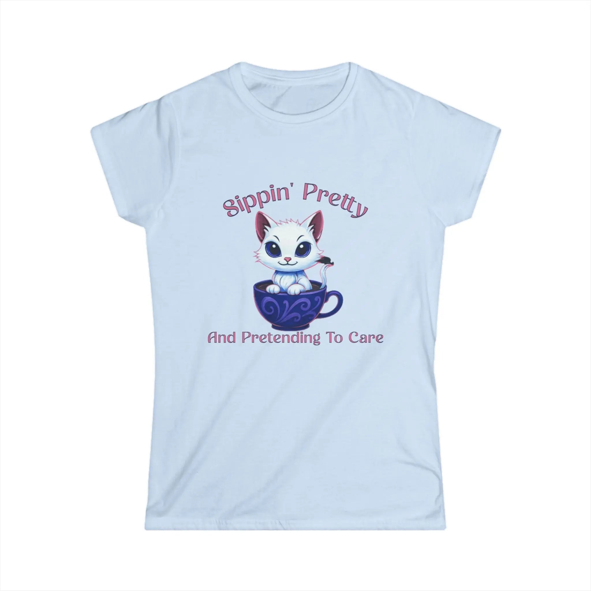 Sippin Pretty T-Shirt - Cute Kitten in Coffee Cup Saying Printify