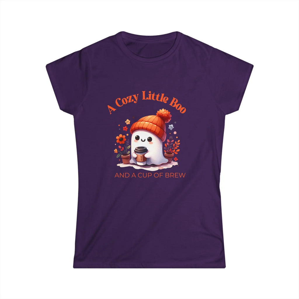 Cozy Little Boo T-Shirt – “A Cozy Little Boo and a Cup of Brew” Printify