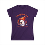 Cozy Little Boo T-Shirt – “A Cozy Little Boo and a Cup of Brew” Printify