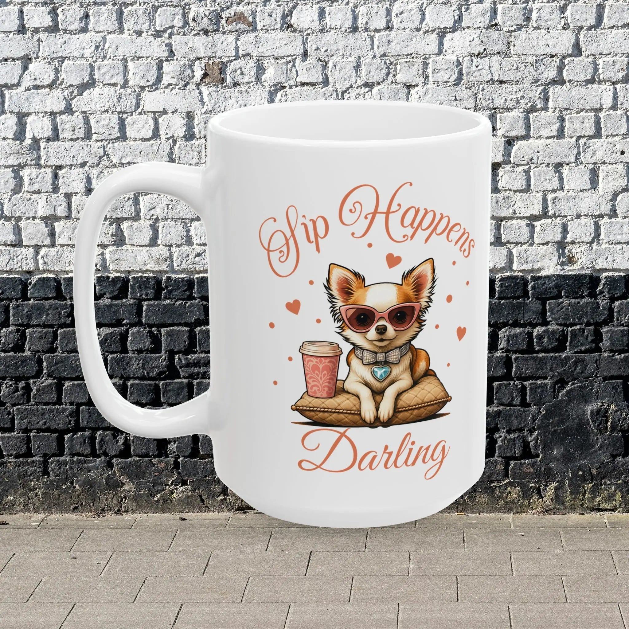 Sip Happens Dog Mom Ceramic Mug (15oz) – Cute Coffee Tea Gift for Dog Lovers - Boldly Bitter Company