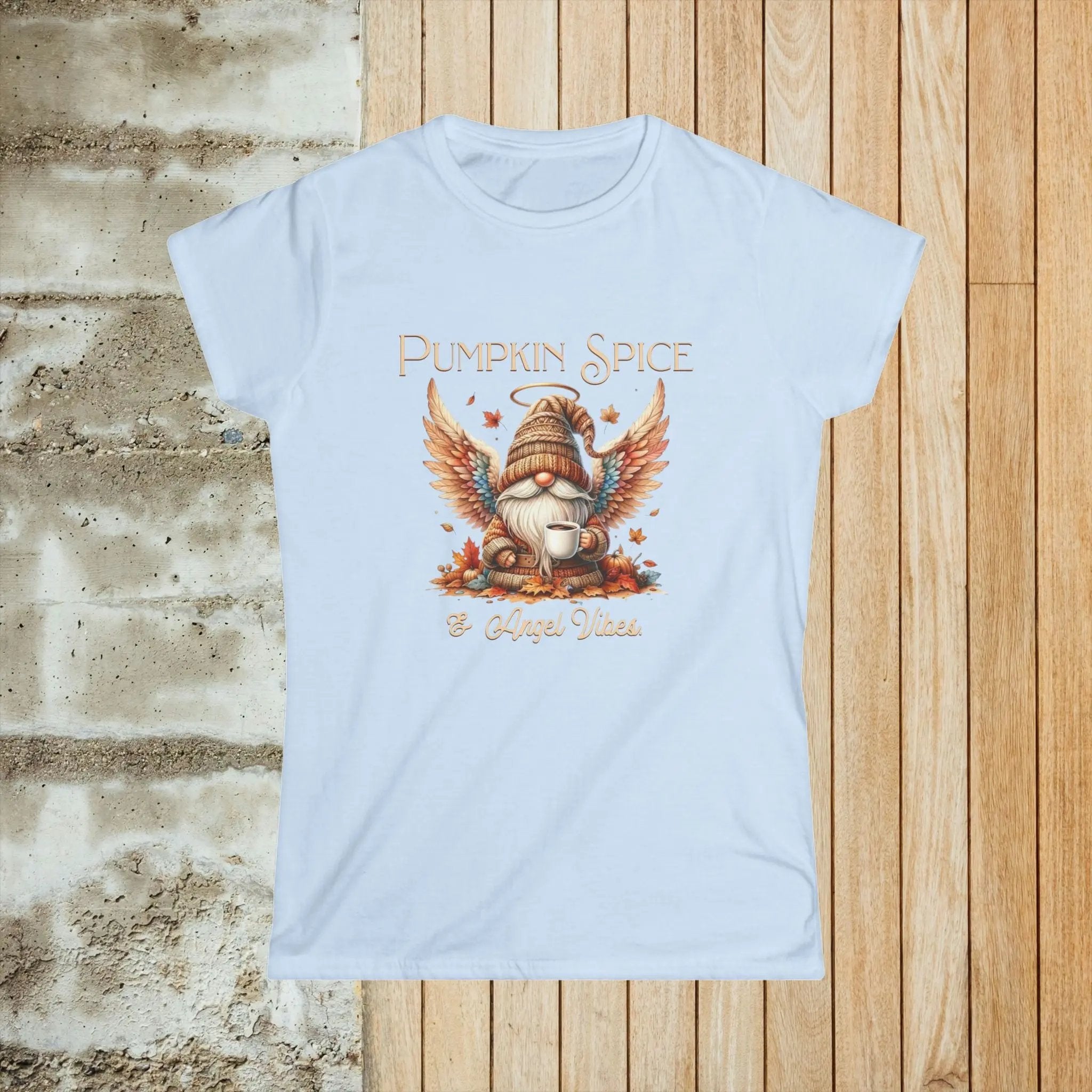 Angel Vibes Women's Tee, Fall T-Shirt, Cozy Vibes Shirt, Autumn Apparel, Seasonal Gift Idea, Cute Halloween Top - Boldly Bitter Company