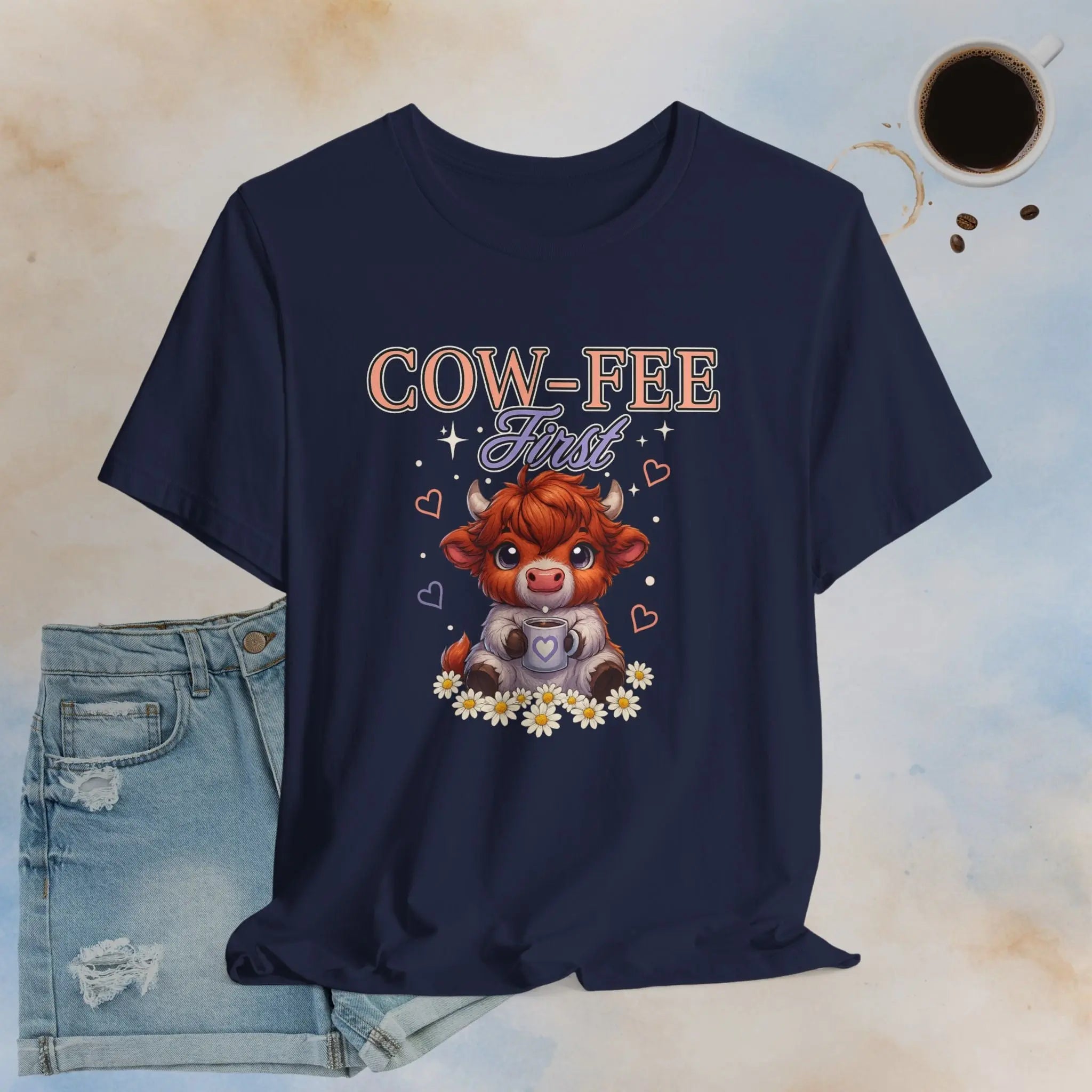 Cow-Fee First Tee Printify
