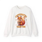 Caffeinated Vixen Vibe Sweatshirt, Cozy Unisex Crewneck for Coffee Lovers, Gift for Birthdays, Fall Fashion, Cute Animal Sweater Printify