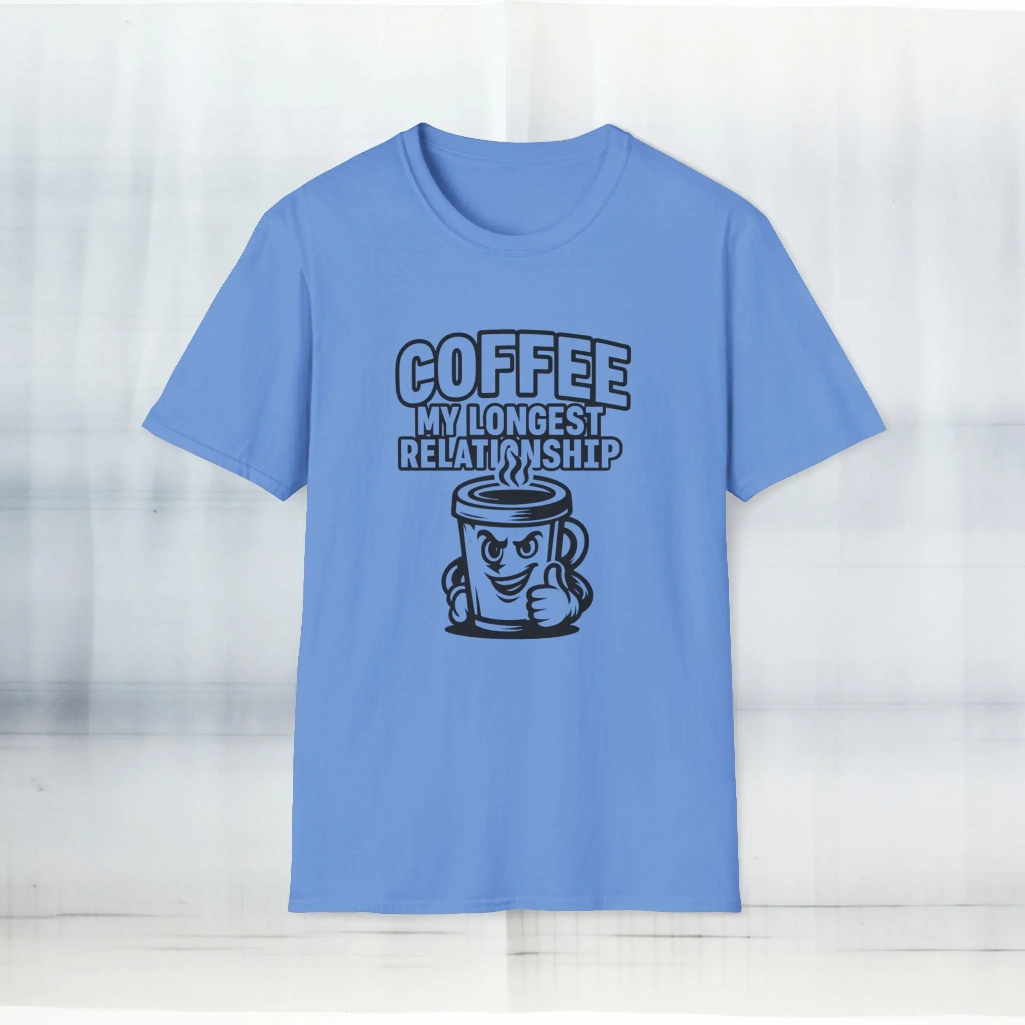 Relationship T-Shirt - Coffee is my longest relationship funny coffee cup tee - Boldly Bitter Company