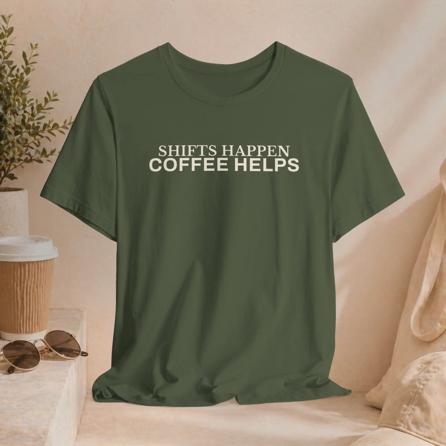 Shifts Happen Coffee Helps Tee - Boldly Bitter Company