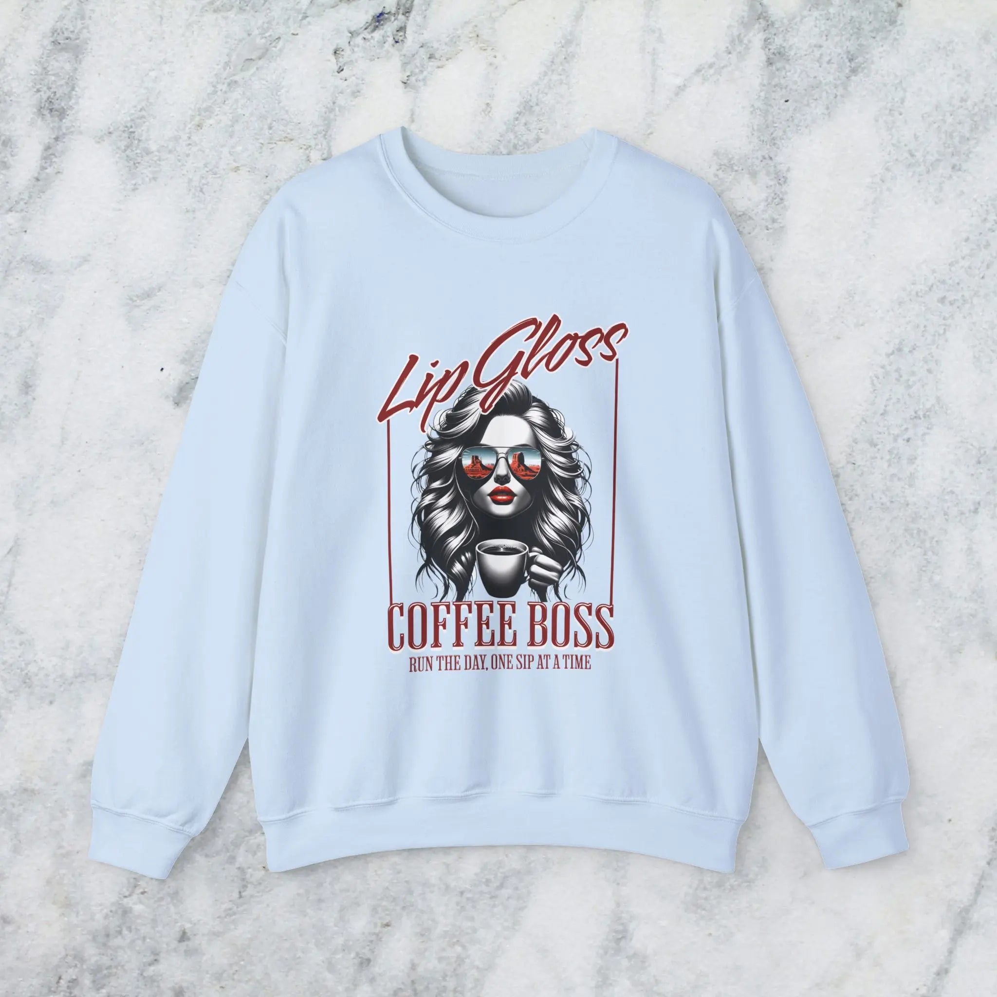 Lip Gloss Coffee Boss Sweatshirt Printify