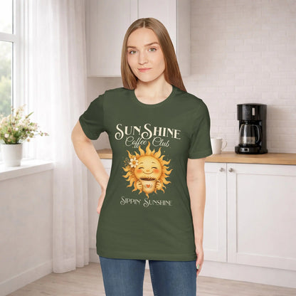Sunshine Coffee Club Tee — "Sippin' Sunshine" Graphic T-Shirt Printify