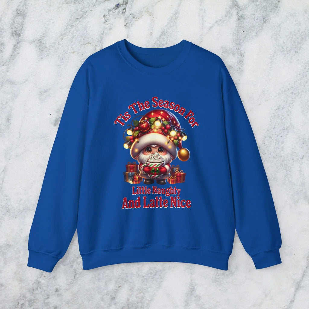'Tis The Season Sweatshirt - "'Tis The Season For Little Naughty And Latte Nice" Holiday Shirt Printify