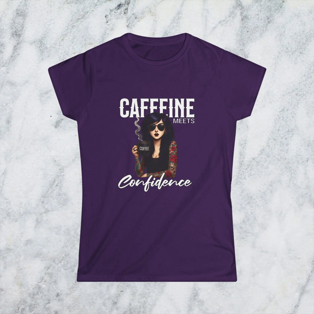 Caffeine Meets Confidence T-Shirt Tattoo Woman Caffeine Confidence Design Printify