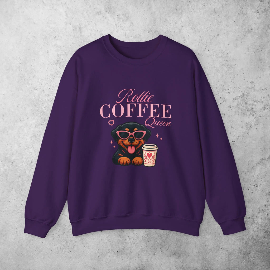 Rottie Coffee Sweatshirt — Cute Rottweiler with Coffee Graphic Printify
