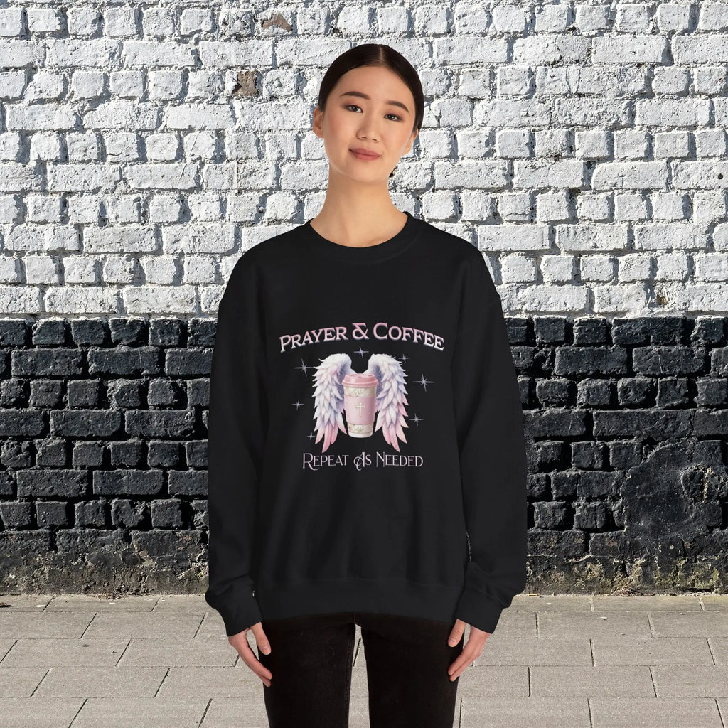Prayer & Coffee Sweatshirt | Unisex Crewneck | Cozy Gift for Coffee Lovers | Relaxed Fit for Chill Days | Perfect for Holidays & Gatherings - Boldly Bitter Company