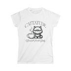 Cattitude Tshirt - Brewed Fresh Dailiy Printify
