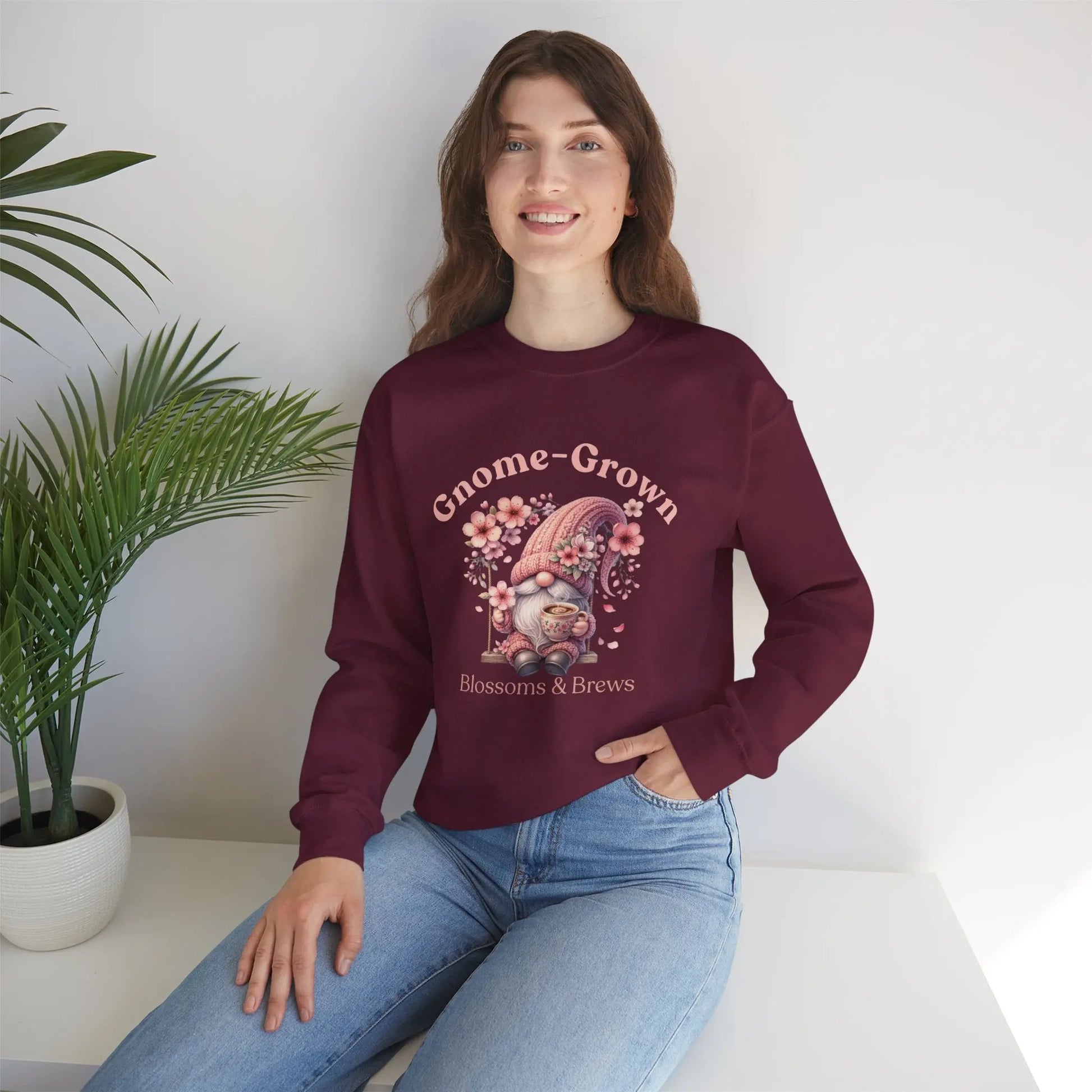 Gnome-Grown Blossoms & Brews Sweatshirt Printify