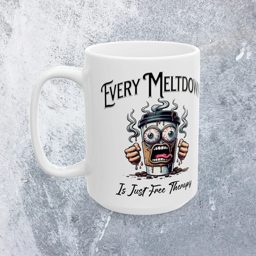 Free Therapy Mug - Funny 15 oz Ceramic Mug is perfect for gifting Printify