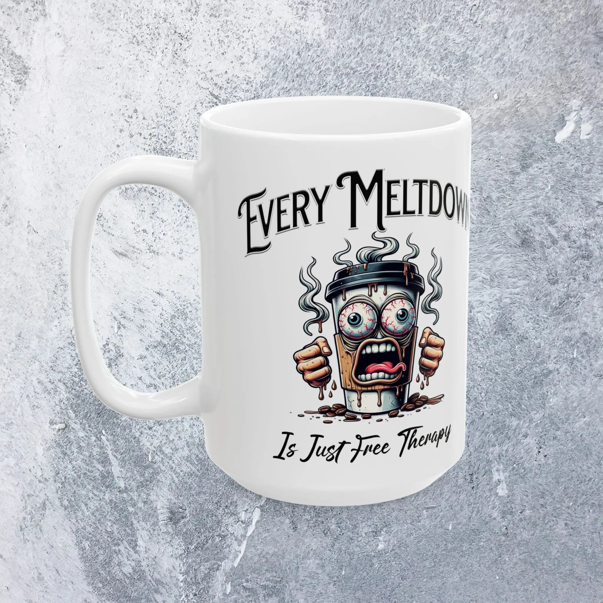 Free Therapy Mug - Funny 15 oz Ceramic Mug is perfect for gifting Printify