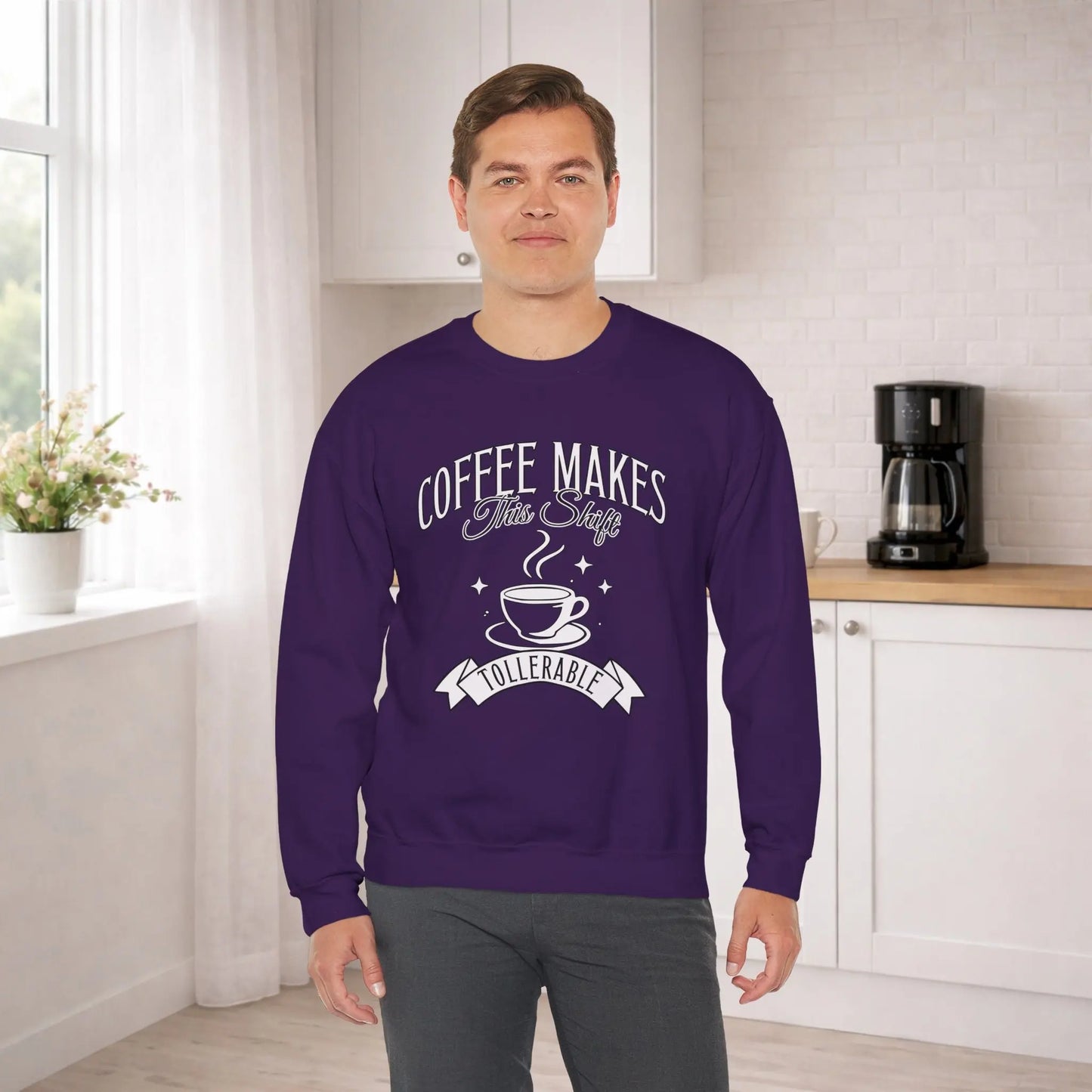 Coffee Makes This Shift Tolerable Sweatshirt Printify
