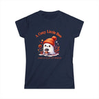 Cozy Little Boo T-Shirt – “A Cozy Little Boo and a Cup of Brew” Printify